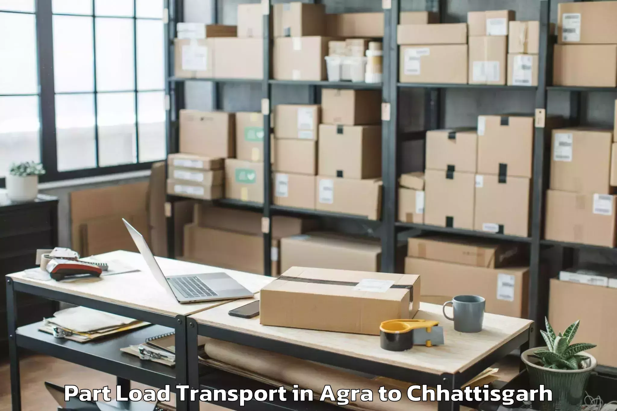 Leading Agra to Gharghoda Part Load Transport Provider